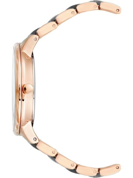 Anne Klein Women\'s Grey And Rose Gold Analog Quartz Resin Bracelet Luxury Watch main image 5